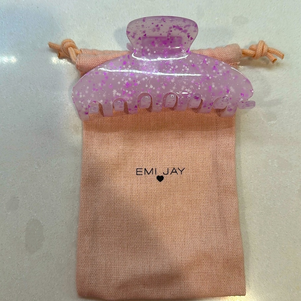 Emi Jay Big Clip pink star confetti